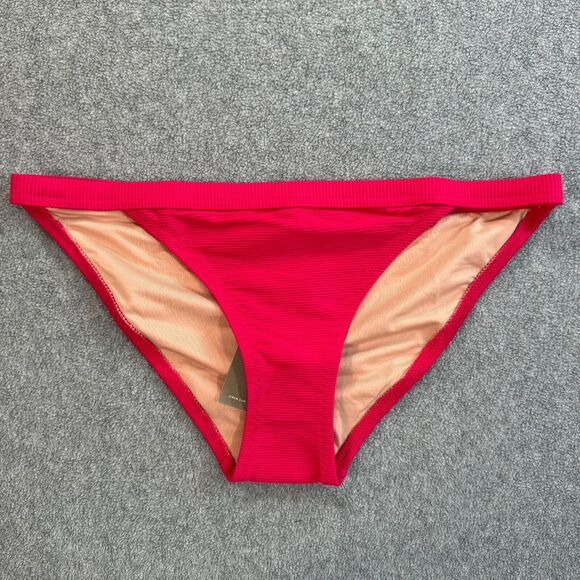 J. Crew Other - J Crew Ribbed Trim Hipster Bikini Bottom Pink Small BH485 Full Coverage New